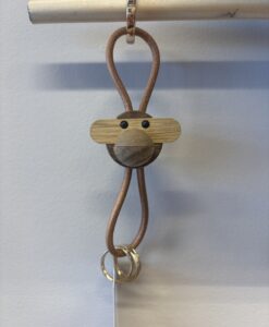 Nyckelring Apa brun/guld